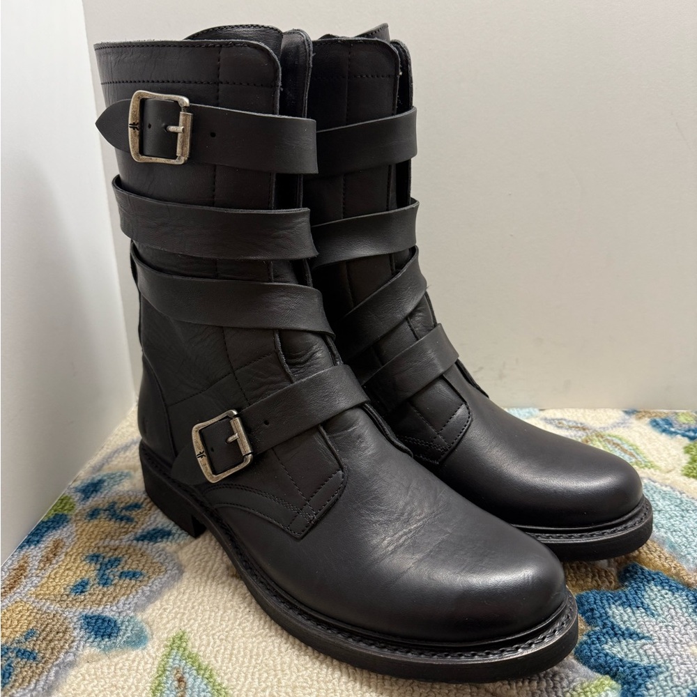 FRYE Veronica Tanker Engineer Combat Boots 10 NWT